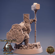 Dwarf Fighter Cleric of Tempus |Dungeons and Dragons | 28mm,32mm,54mm, 75mm, 100mm Scale|Pathfinder Mini for Painting | Daybreak Miniatures - Only-Games
