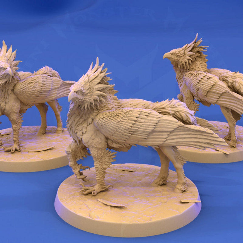 Hippogriff Winged Dungeons and Dragons Miniature  Available: 28mm, 32mm 75mm Scale |- Minis - D&D 5e Desert | Mini Monster Mayhem - Only-Games