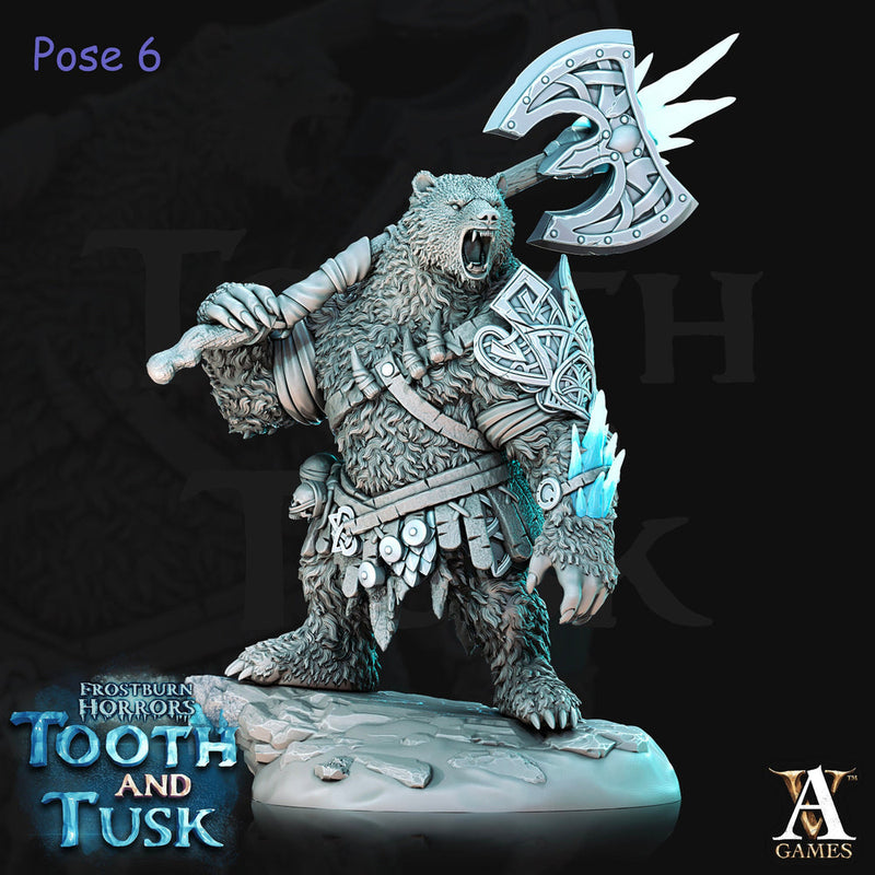 BearFolk Werebear Bard Skald | Available in 28mm,32mm,50mm,75mm Scales |Archvillain Games | Dungeons and Dragons |  Pathfinder | - Only-Games