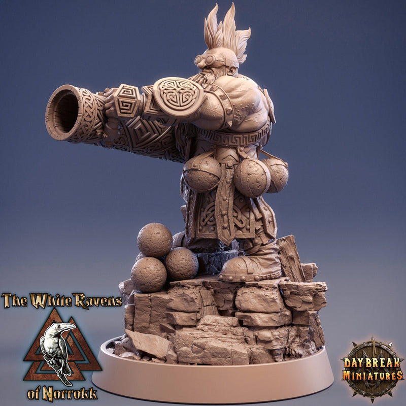 Dwarf Fighter Gunslinger Artificer Artillerist | Dand Dragons|28mm,32mm,54mm,75mm,100mm Scale|Pathfinder Painting|Daybreak Miniatures - Only-Games