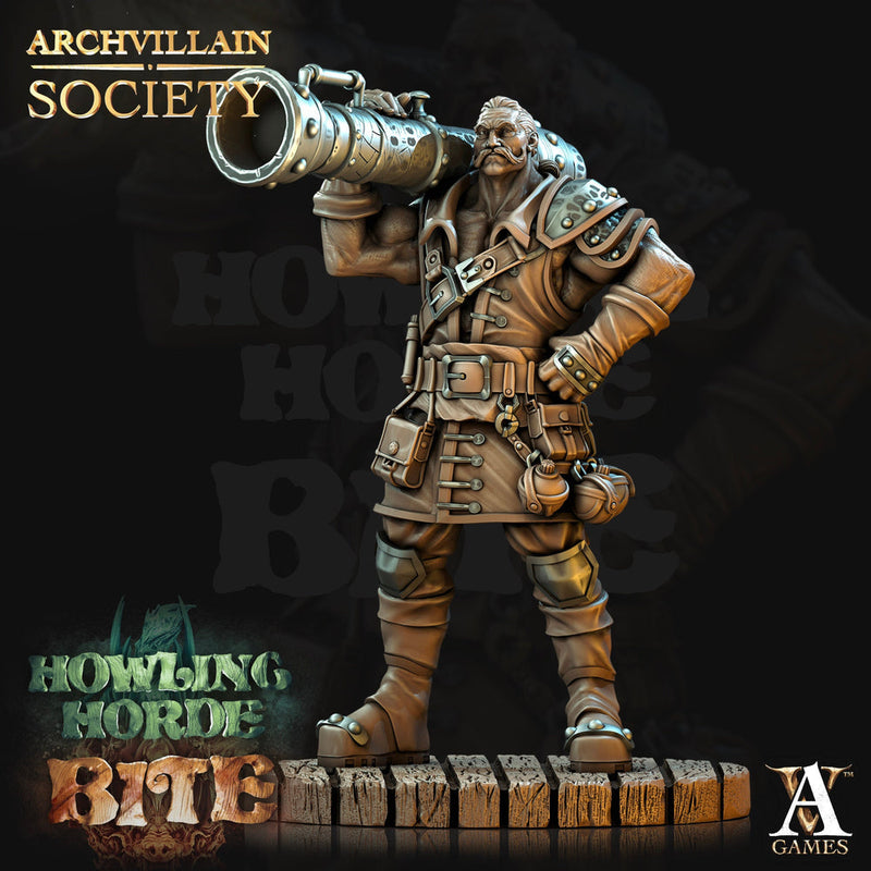 Human Artificer Fighter Gunslinger miniature | 28mm, 32mm, 75mm Scales | Dungeons and Dragons DnD 5e figure| Pathfinder | Archvillain Games - Only-Games
