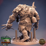 Hill Giant Chief  | 28mm & 32mm Scale | 125mm Tall | Dungeons and Dragons | Pathfinder Oger | Daybreak Miniatures | Tabletop RPG | - Only-Games