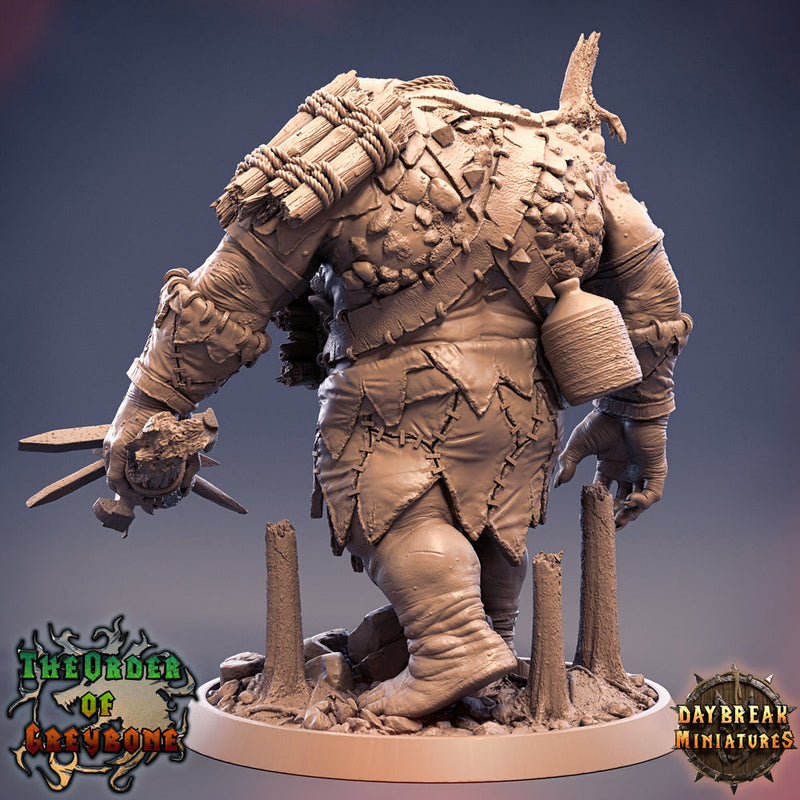 Hill Giant Chief  | 28mm & 32mm Scale | 125mm Tall | Dungeons and Dragons | Pathfinder Oger | Daybreak Miniatures | Tabletop RPG | - Only-Games