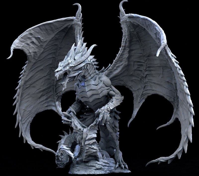 Steel Dragon Miniature - Waterdeep Dragon | Young, Mature & Ancient Sizes 240mm High - Wingspan 305mm | Dungeons and Dragons - Only-Games