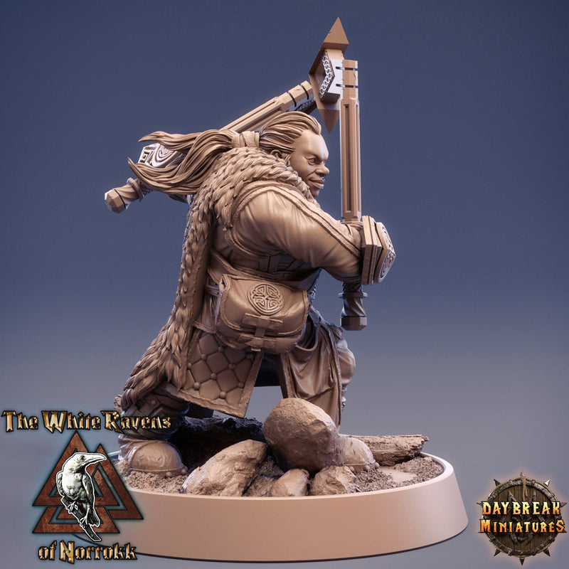 Dwarf Fighter Axes | Dungeons and Dragons | 28mm,32mm,75mm Scales | Pathfinder Mini for Painting | Daybreak Miniatures - Only-Games
