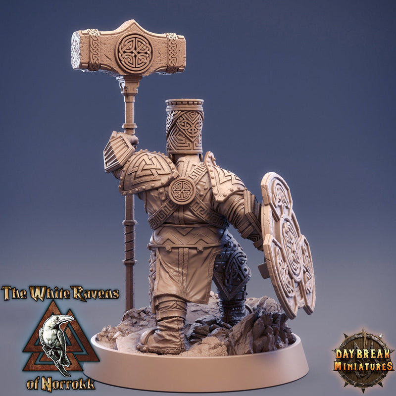 Dwarf Fighter Cleric of Tempus |Dungeons and Dragons | 28mm,32mm,54mm, 75mm, 100mm Scale|Pathfinder Mini for Painting | Daybreak Miniatures - Only-Games