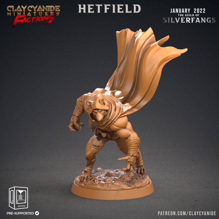Werewolf Fighter, Wolf Folk, Wolfkind | 28mm, 32mm,75mm Scales | Resin Miniature | Dungeons and Dragons | Figure for painting |Pathfinder | - Only-Games