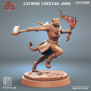Female Tabaxi Fighter, Druid, Wizard, Cleric- Werepanther, Werecat, Catfolk | 28mm, 32mm, 75mm Scale | Dungeons and Dragons | Pathfinder | - Only-Games