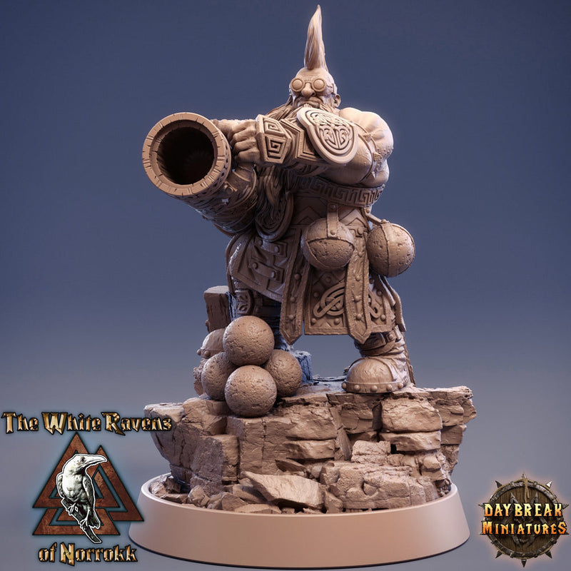 Dwarf Fighter Gunslinger Artificer Artillerist | Dand Dragons|28mm,32mm,54mm,75mm,100mm Scale|Pathfinder Painting|Daybreak Miniatures - Only-Games