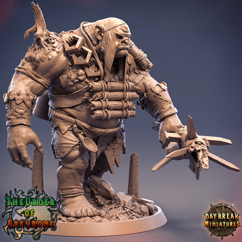 Hill Giant Chief  | 28mm & 32mm Scale | 125mm Tall | Dungeons and Dragons | Pathfinder Oger | Daybreak Miniatures | Tabletop RPG | - Only-Games