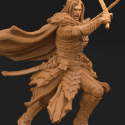 Famous Dark Elf Ranger with Twin Scimitars | 28mm, 32mm Scales also 50mm and 100mm| Dungeons and Dragons| Pathfinder |3dArtGuy - Only-Games