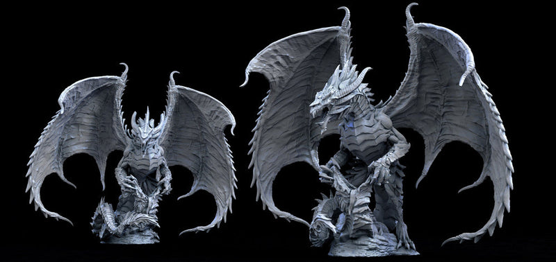 Steel Dragon Miniature - Waterdeep Dragon | Young, Mature & Ancient Sizes 240mm High - Wingspan 305mm | Dungeons and Dragons - Only-Games