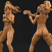 Female Commander Unarmored | 28mm, 32mm, 50mm, 75mm, 100mm | Sci-Fi miniatures | Fan Art - Only-Games
