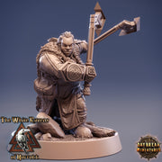 Dwarf Fighter Axes | Dungeons and Dragons | 28mm,32mm,75mm Scales | Pathfinder Mini for Painting | Daybreak Miniatures - Only-Games