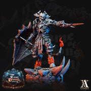Undead Death Fighter, Demon Hell Knight|28mm,32mm,54mm,75mm,100mm Scale |Dungeons and Dragons 5e Miniatures | Pathfinder | Archvillain games - Only-Games