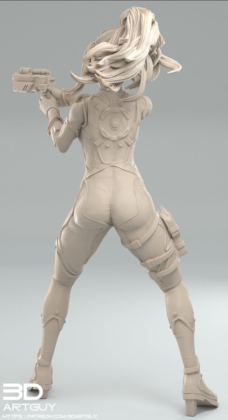 Female Commander Unarmored | 28mm, 32mm, 50mm, 75mm, 100mm | Sci-Fi miniatures | Fan Art - Only-Games