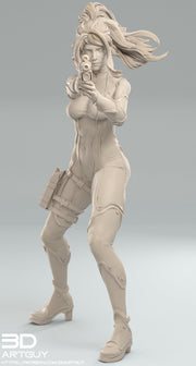 Female Commander Unarmored | 28mm, 32mm, 50mm, 75mm, 100mm | Sci-Fi miniatures | Fan Art - Only-Games