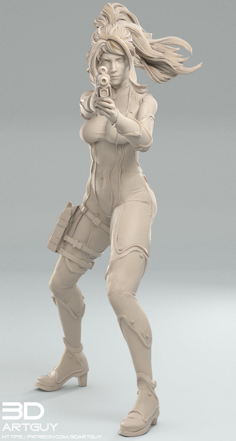 Female Commander Unarmored | 28mm, 32mm, 50mm, 75mm, 100mm | Sci-Fi miniatures | Fan Art - Only-Games