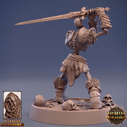 Skeleton Knight with Great Sword |Undead miniature| D and D| 28mm, 32mm, 54mm, 75mm,100mm | Pathfinder | Figure for Painting| Daybreak - Only-Games