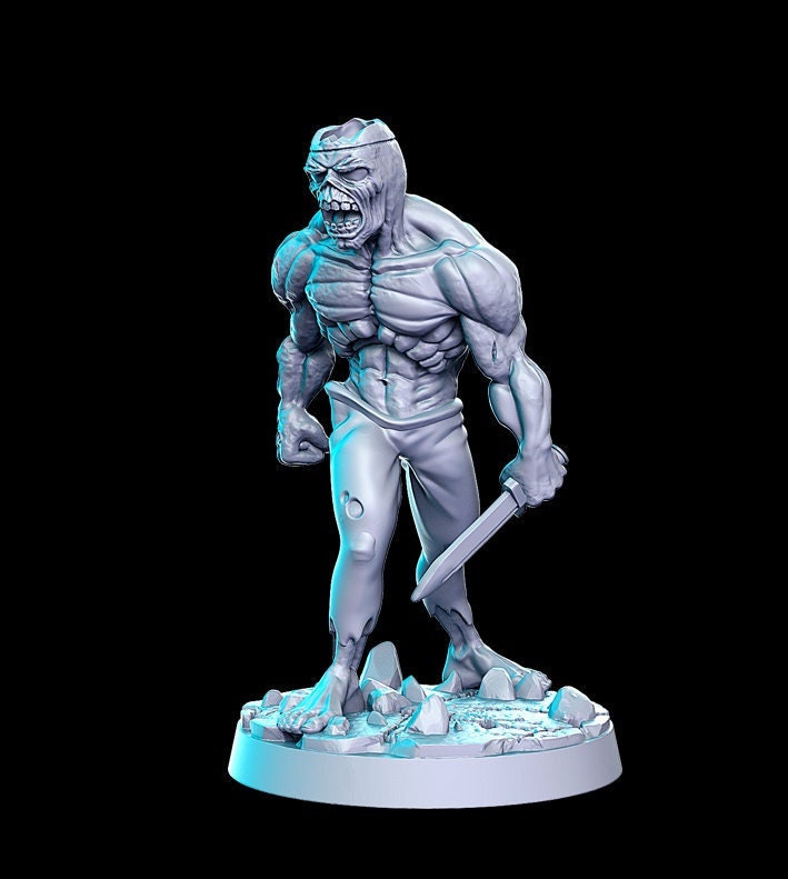 Zombie with Sword | Undead | Dungeons and Dragons | 28mm, 32mm 75mm | Pathfinder Figure for Painting| RN Estudio - Only-Games