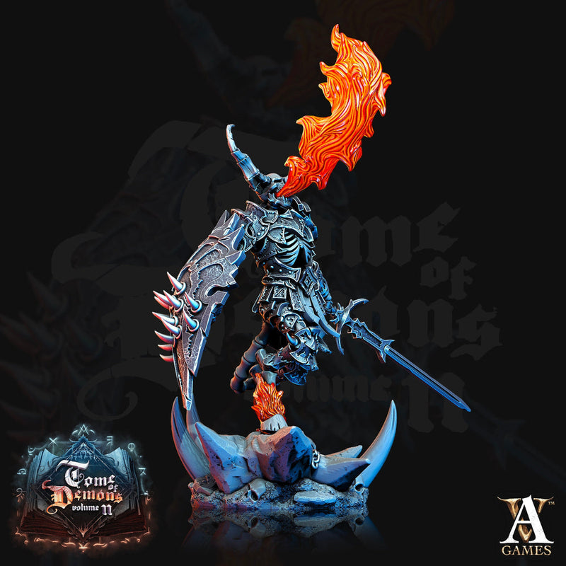 Undead Death Warrior, Demon Hell Knight | 28mm, 32mm,54mm,75mm, 100mm Scale | DnD 5e Miniatures | Pathfinder | Archvillain games - Only-Games