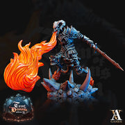 Undead Death Fighter, Demon Hell Knight | 28mm, 32mm,54mm, 75mm, 100mm Scale|Dungeons n Dragons 5e Miniatures|Pathfinder r Archvillain games - Only-Games