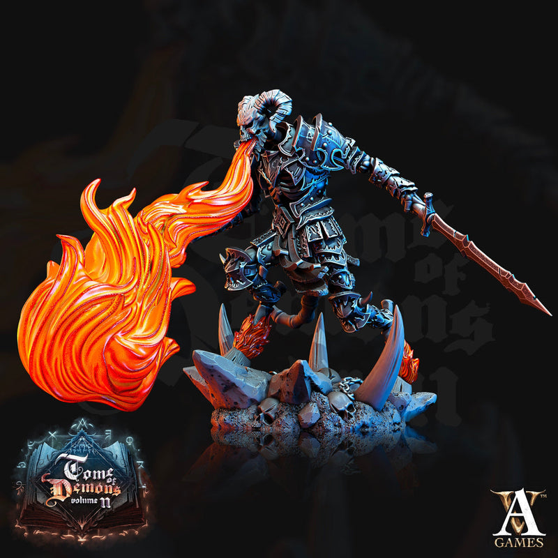 Undead Death Fighter, Demon Hell Knight | 28mm, 32mm,54mm, 75mm, 100mm Scale|Dungeons n Dragons 5e Miniatures|Pathfinder r Archvillain games - Only-Games