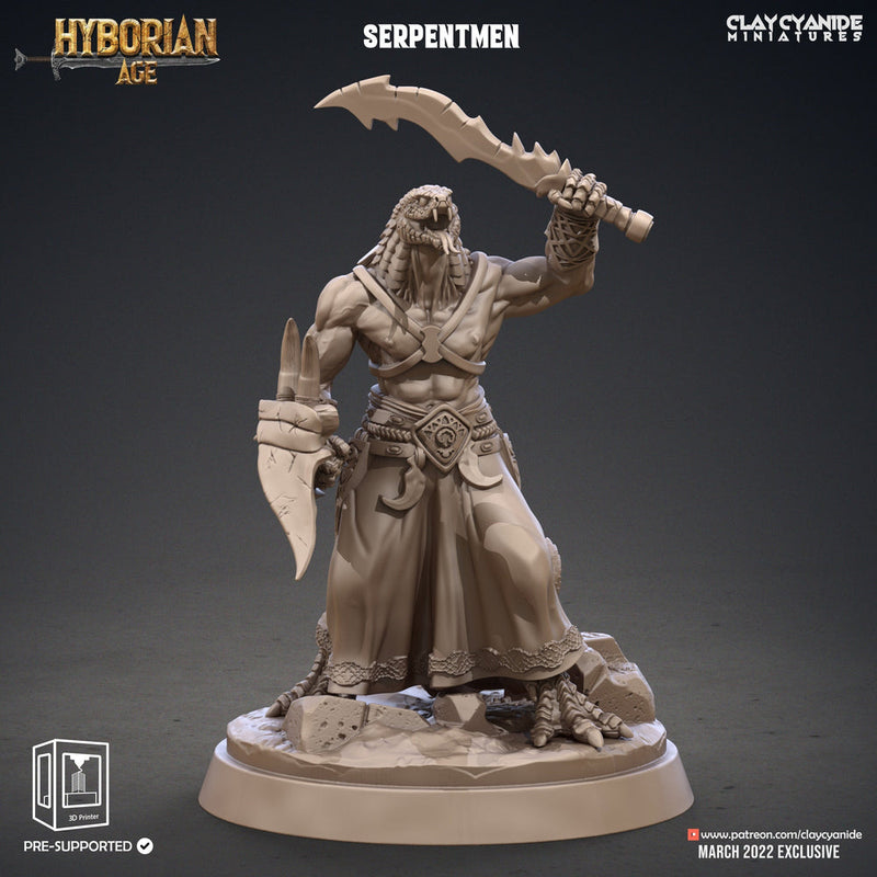 Yuan-Ti Abomination Pureblood, Serpentfolk, Serpent-men | 28mm, 32mm,75mm Scales | Resin Miniature | Dungeons and Dragons  | Pathfinder | - Only-Games