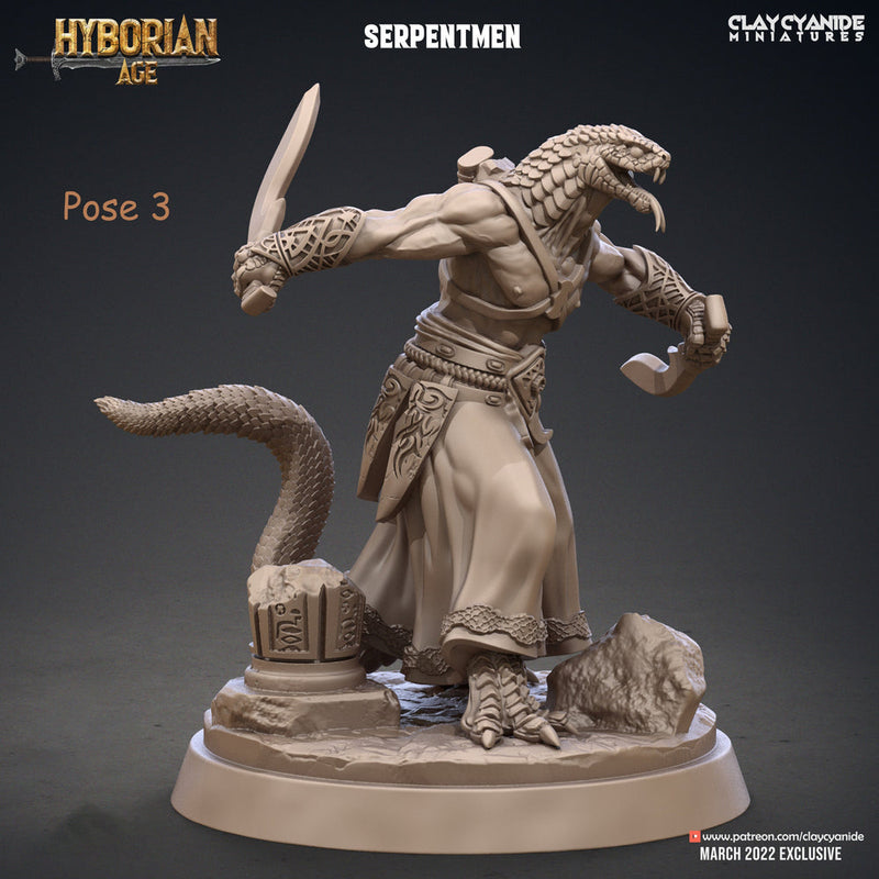 Yuan-Ti Abomination Pureblood, Serpentfolk, Serpent-men | 28mm, 32mm,75mm Scales | Resin Miniature | Dungeons and Dragons  | Pathfinder | - Only-Games