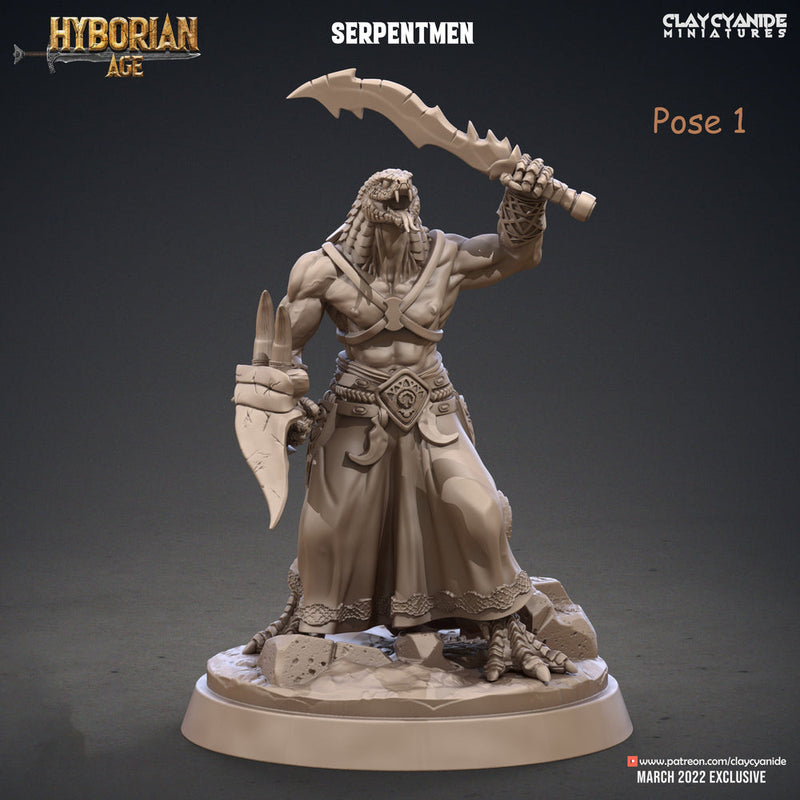 Yuan-Ti Abomination Pureblood, Serpentfolk, Serpent-men | 28mm, 32mm,75mm Scales | Resin Miniature | Dungeons and Dragons  | Pathfinder | - Only-Games