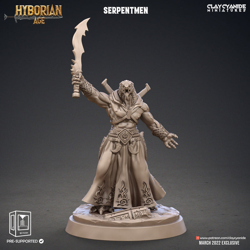 Yuan-Ti Abomination Pureblood, Serpentfolk, Serpent-men | 28mm, 32mm,75mm Scales | Resin Miniature | Dungeons and Dragons  | Pathfinder | - Only-Games