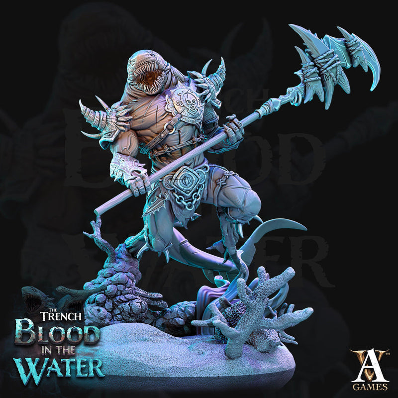 Sharkfolk, Sharkin, Shark-Man | Available in 28mm,32mm,50mm,75mm Scales | Archvillain Games | Dungeons and Dragons |  Pathfinder | - Only-Games