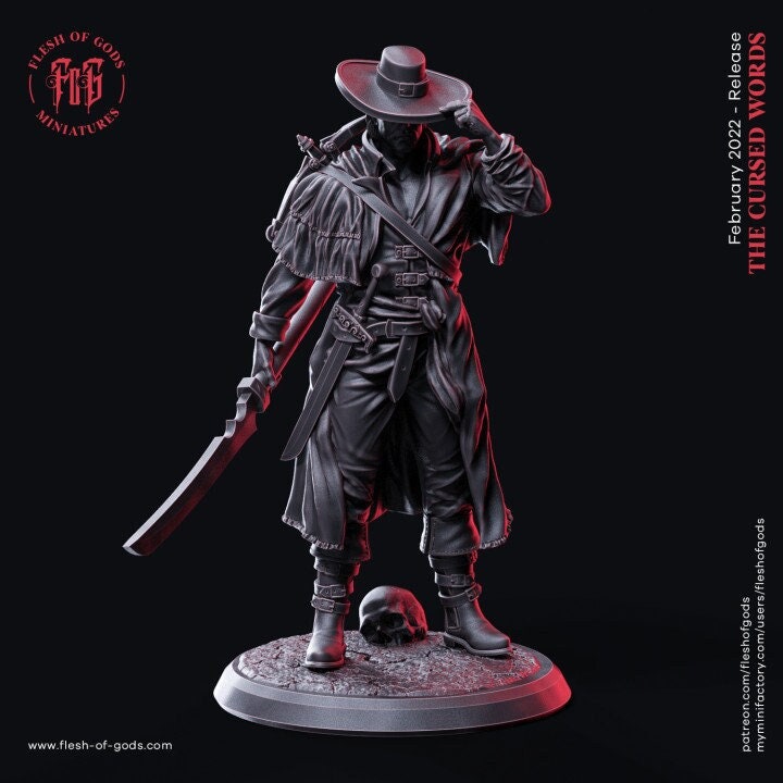 Human Fighter Polearm Master Eldritch Knight Witch Hunter|Monster Slayer Ranger, Hexblade|28m,32m,54m,75mm,100m Scale|Figurine mini - D&D 5e - Only-Games