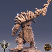 Orc War Chief | Orc Fighter warrior Barbarian Battle Axe|scales: 28mm |32mm |54mm |75mm|100mm Megaboss | Dungeons and Dragons | Pathfinder | - Only-Games