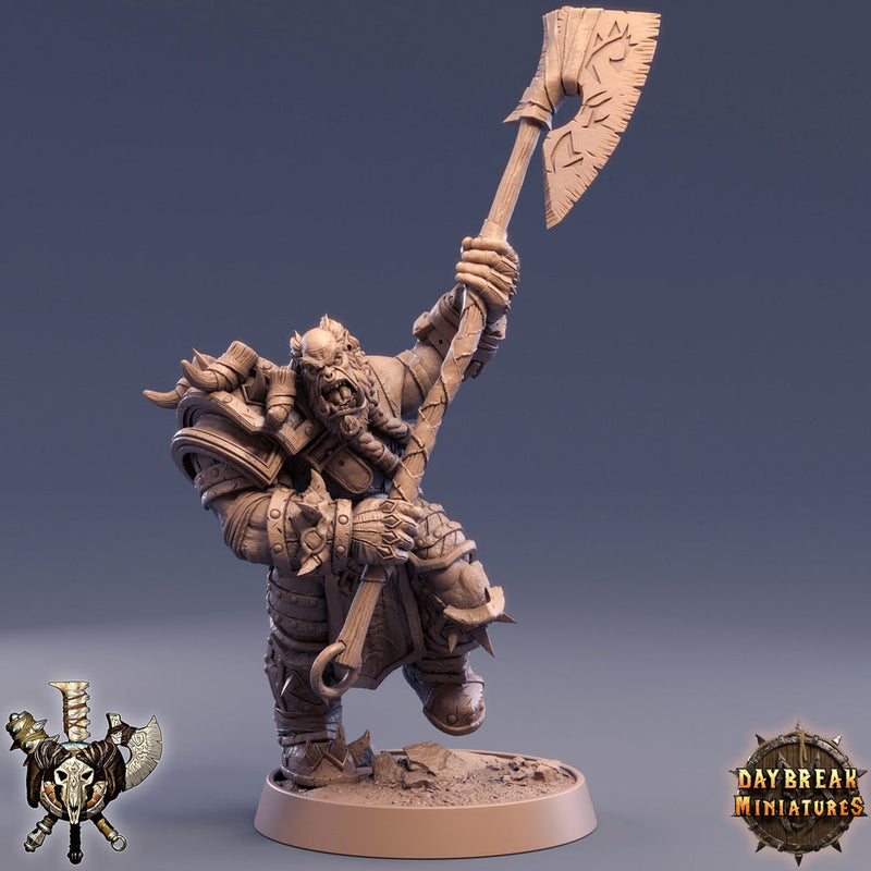 Orc Fighter Warrior Barbarian Two-handed Weapon Style Great Axe | Scales: 28mm | 32mm | 75mm | Dungeons and Dragons | Pathfinder | - Only-Games