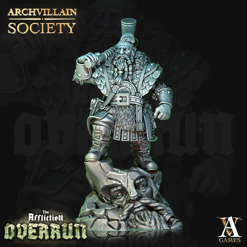 Dwarf Fighter Paladin with Battle Hammer | Dungeons and Dragons|28mm,32mm,54mm|75mm|100m Scales | Pathfinder Mini for Painting | Archvillain - Only-Games