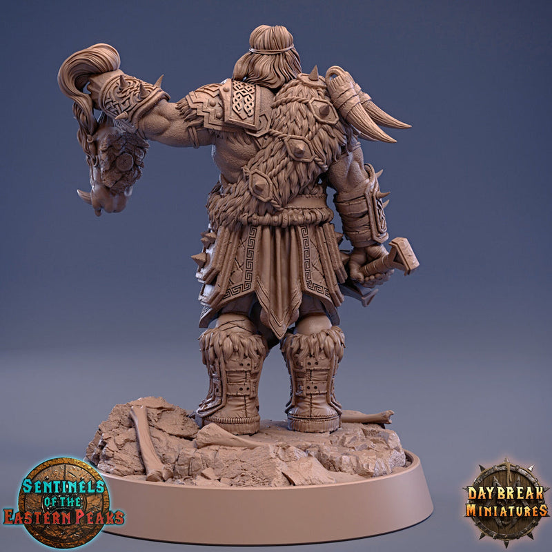 Barbarian Fighter Goliath Human  | 28mm, 32mm, 75mm Scale Resin Miniature | Dungeons and Dragons | Daybreak  Miniatures - Only-Games