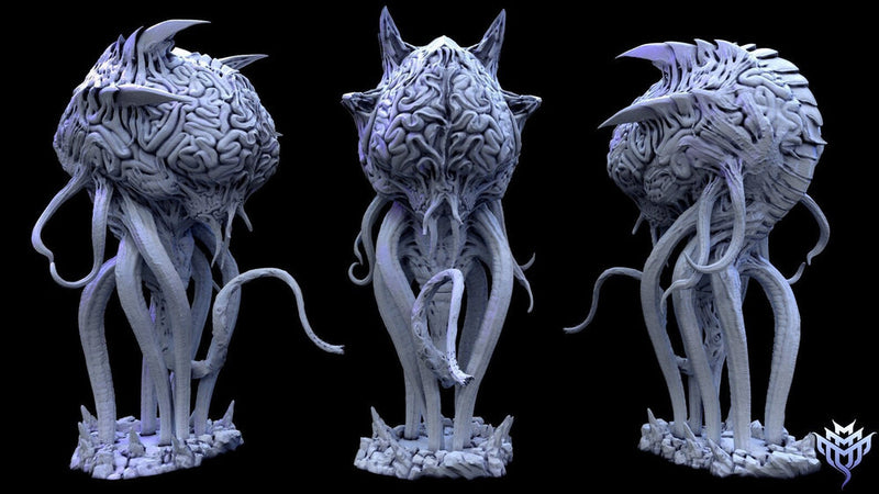 Elder Brain Mind Flayer, Illithid Unpainted |130 mm (5.1") tall 28mm/32mm Scales | Dungeons and Dragons | Pathfinder | DnD 5e | Mindflayer - Only-Games
