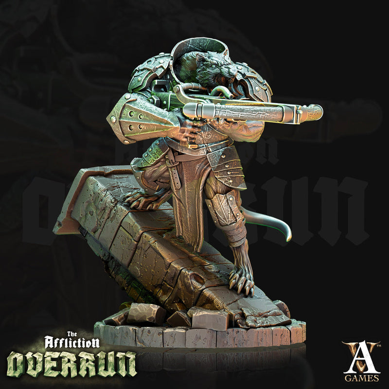 Wererat Crossbow Expert | Resin Miniature | Dungeons and Dragons | 28mm,32mm,75mm Scales | Pathfinder ratfolk | D&D | - Only-Games