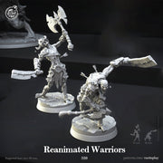 Skeleton Fighters Undead Miniatures Reanimated Warriors | Dungeons and Dragons | 28mm, 32mm, 75mm | Pathfinder | Unpainted | CastnPlay - Only-Games