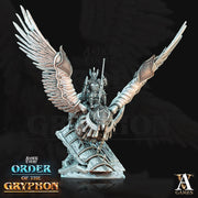 Griffon with Paladin Fighter Knight Rider  | 28mm and 32mm Scale |  Griffon Cavalry | Dungeons and Dragons 5e Miniatures | Pathfinder | - Only-Games
