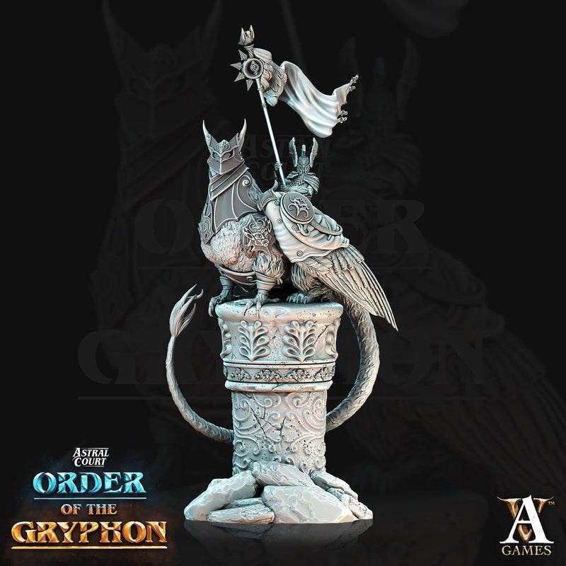 Griffon with Paladin Fighter Knight Rider  | 28mm and 32mm Scale |  Griffon Cavalry | Dungeons and Dragons 5e Miniatures | Pathfinder | - Only-Games