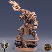 Orc War Chief | Orc Fighter warrior Barbarian Battle Axe|scales: 28mm |32mm |54mm |75mm|100mm Megaboss | Dungeons and Dragons | Pathfinder | - Only-Games