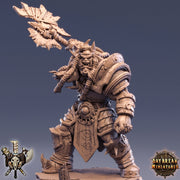 Orc War Chief | Orc Fighter warrior Barbarian Battle Axe|scales: 28mm |32mm |54mm |75mm|100mm Megaboss | Dungeons and Dragons | Pathfinder | - Only-Games