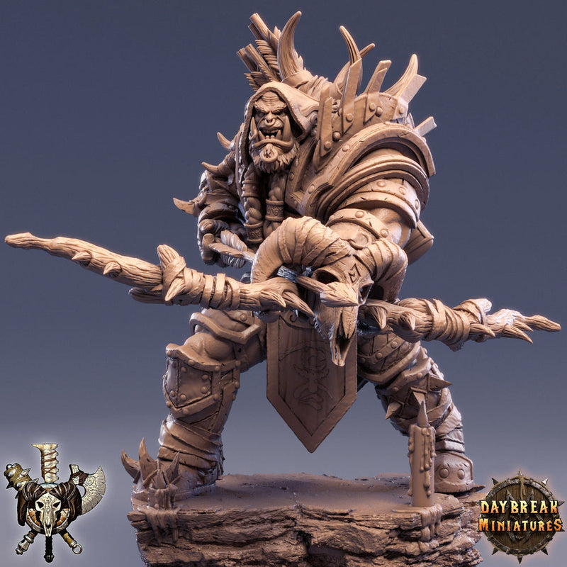 Orc War Chief | Orc Archer Fighter Ranger Barbarian | Scales: 28mm | 32mm |54mm |75mm |100mm  Megaboss | Dungeons and Dragons | Pathfinder | - Only-Games