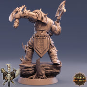 Orc Fighter Warrior Barbarian 2-Weapon Style Axes | Scales: 28mm |32mm |54mm|75mm|100mm  Megaboss | Dungeons and Dragons | Pathfinder | - Only-Games