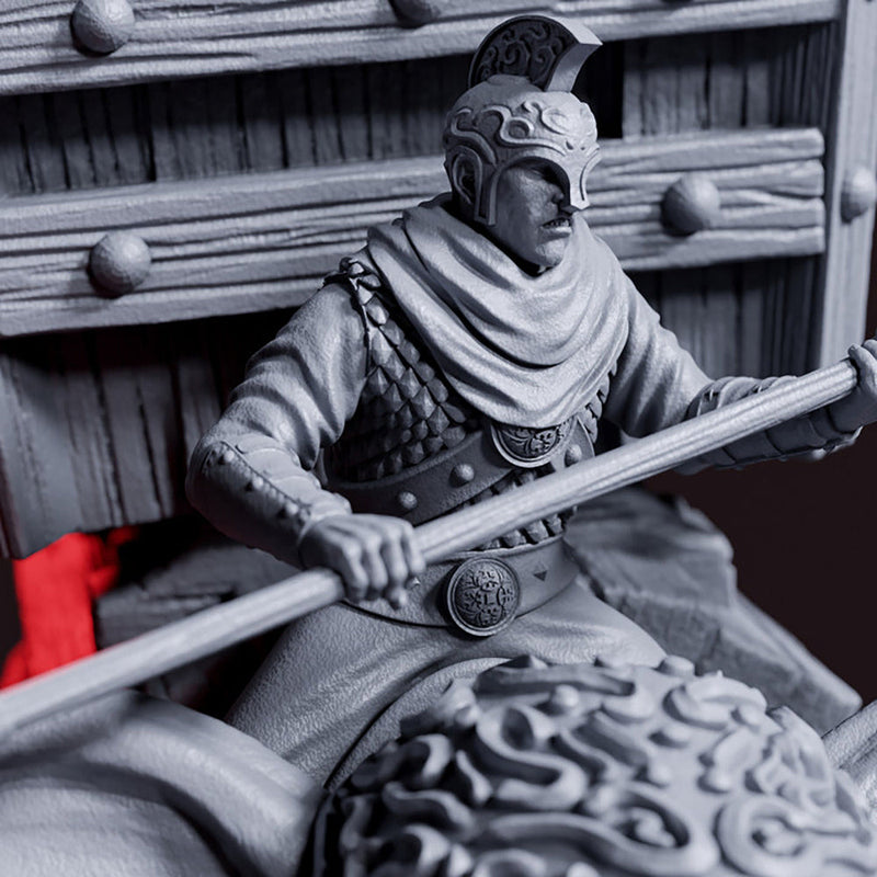 Battle Elephant with three warriors DnD 5e Miniature | 75mm decorative Base Available: 28mm, 32mm Scale | Resin | Dungeons and Dragons 5e | - Only-Games