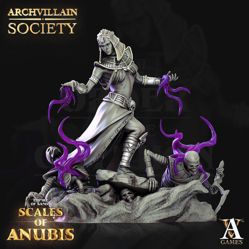 Egyptian Necromancer Sorcerer Human Female | 28mm, 32mm, 75mm Scales | Dungeons and Dragons | Pathfinder | - Only-Games