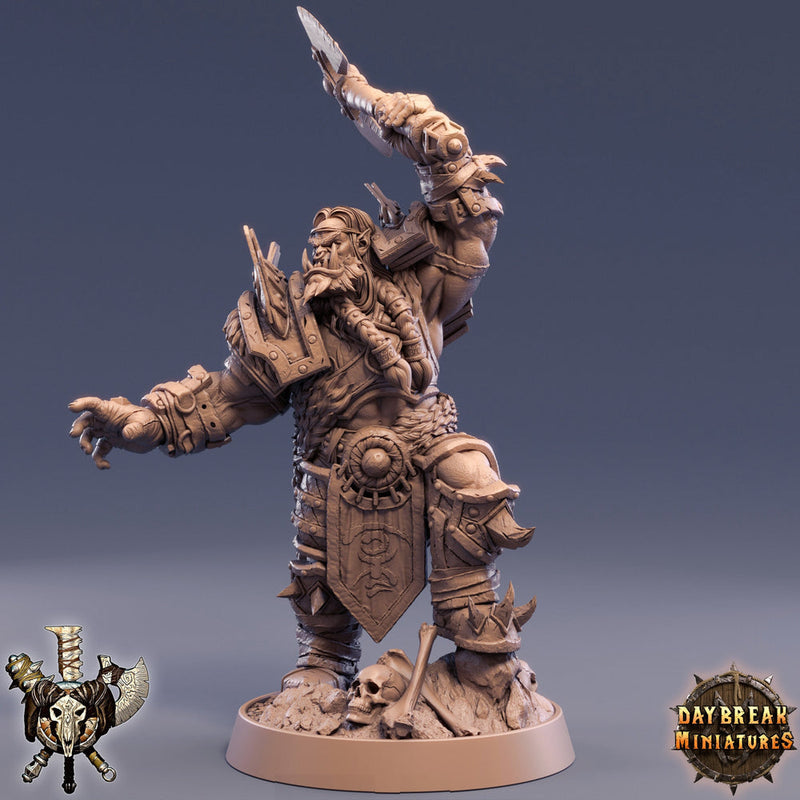 Orc Fighter Barbarian Battle Axe | Scales: 28mm | 32mm | 75mm |  Megaboss | Dungeons and Dragons | Pathfinder | - Only-Games