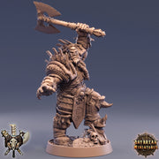 Orc Fighter Barbarian Battle Axe | Scales: 28mm | 32mm | 75mm |  Megaboss | Dungeons and Dragons | Pathfinder | - Only-Games